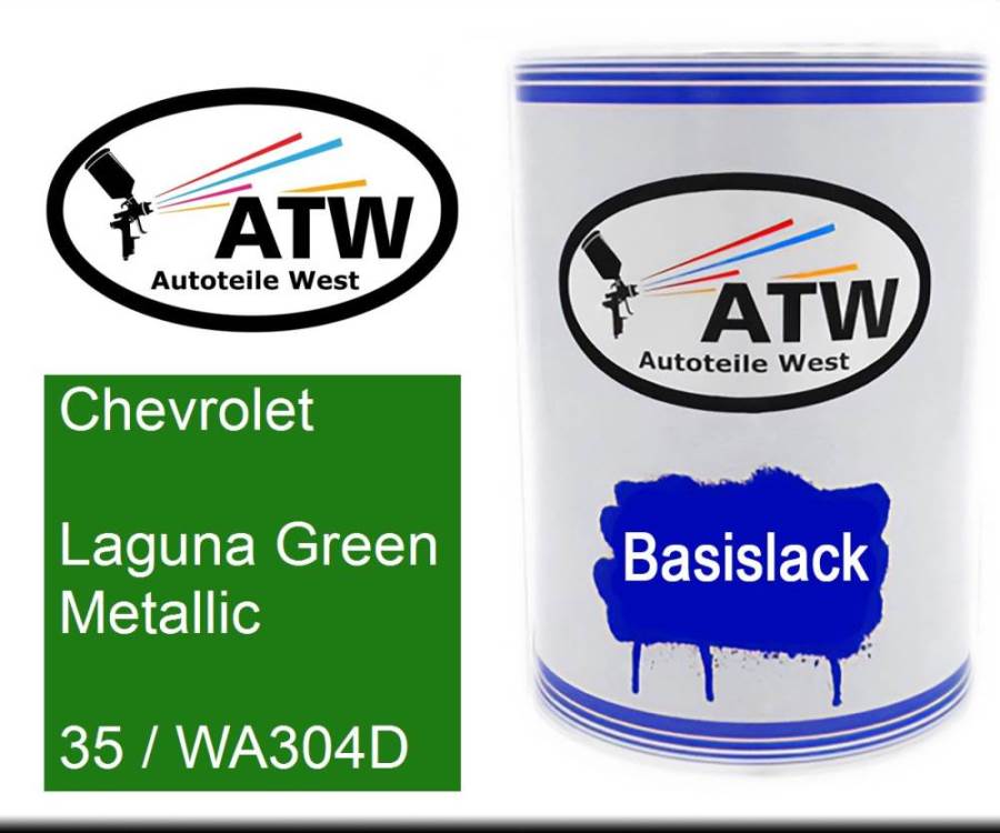 Chevrolet, Laguna Green Metallic, 35 / WA304D: 500ml Lackdose, von ATW Autoteile West.